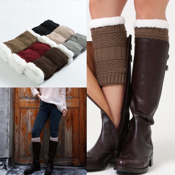 🆕6 colors👢Reversible Boot Topper Knit Leg Warmer - Picture 6 of 8